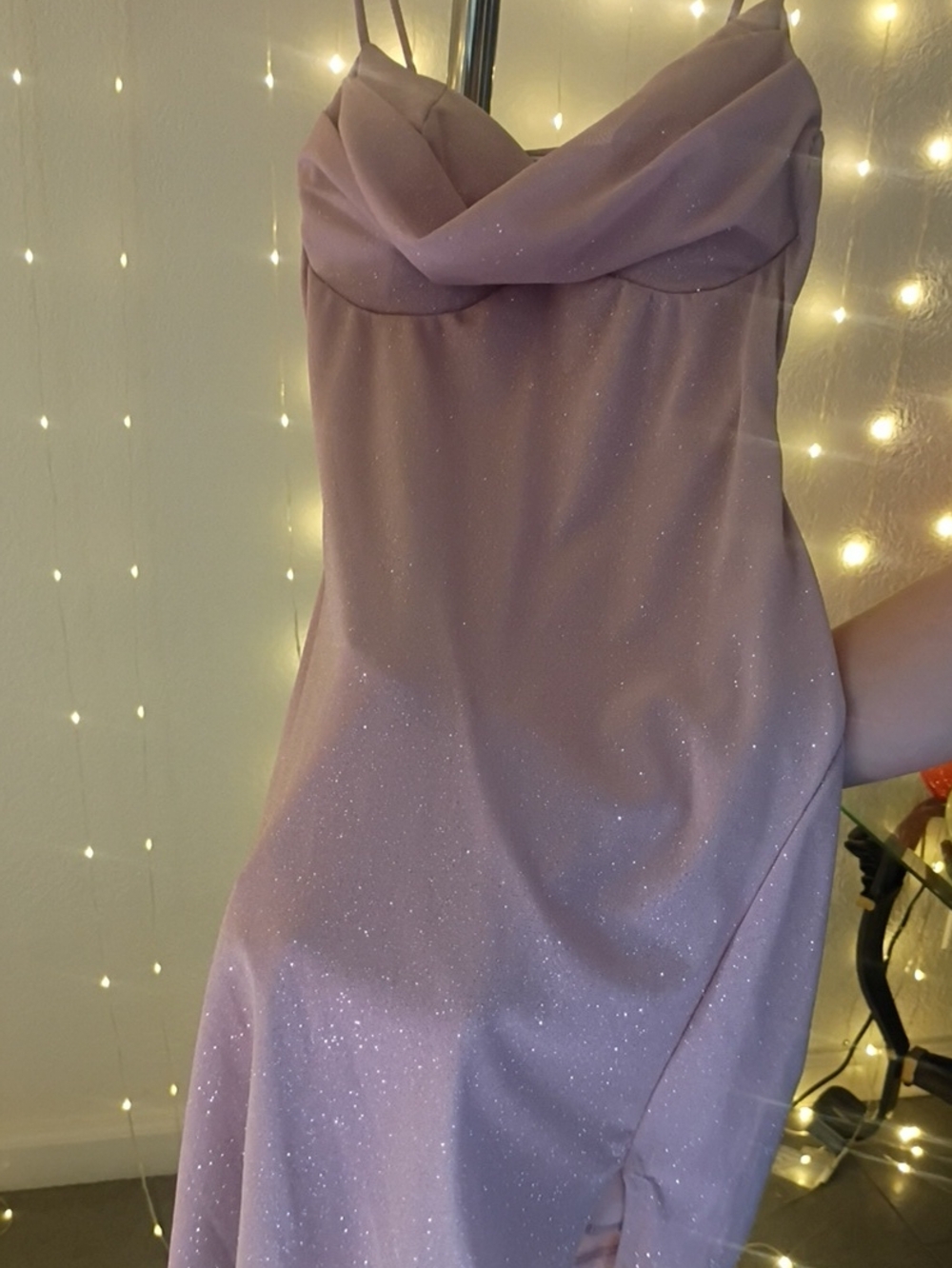 Elegant Sparkle Slip Dress in Dusty Rose